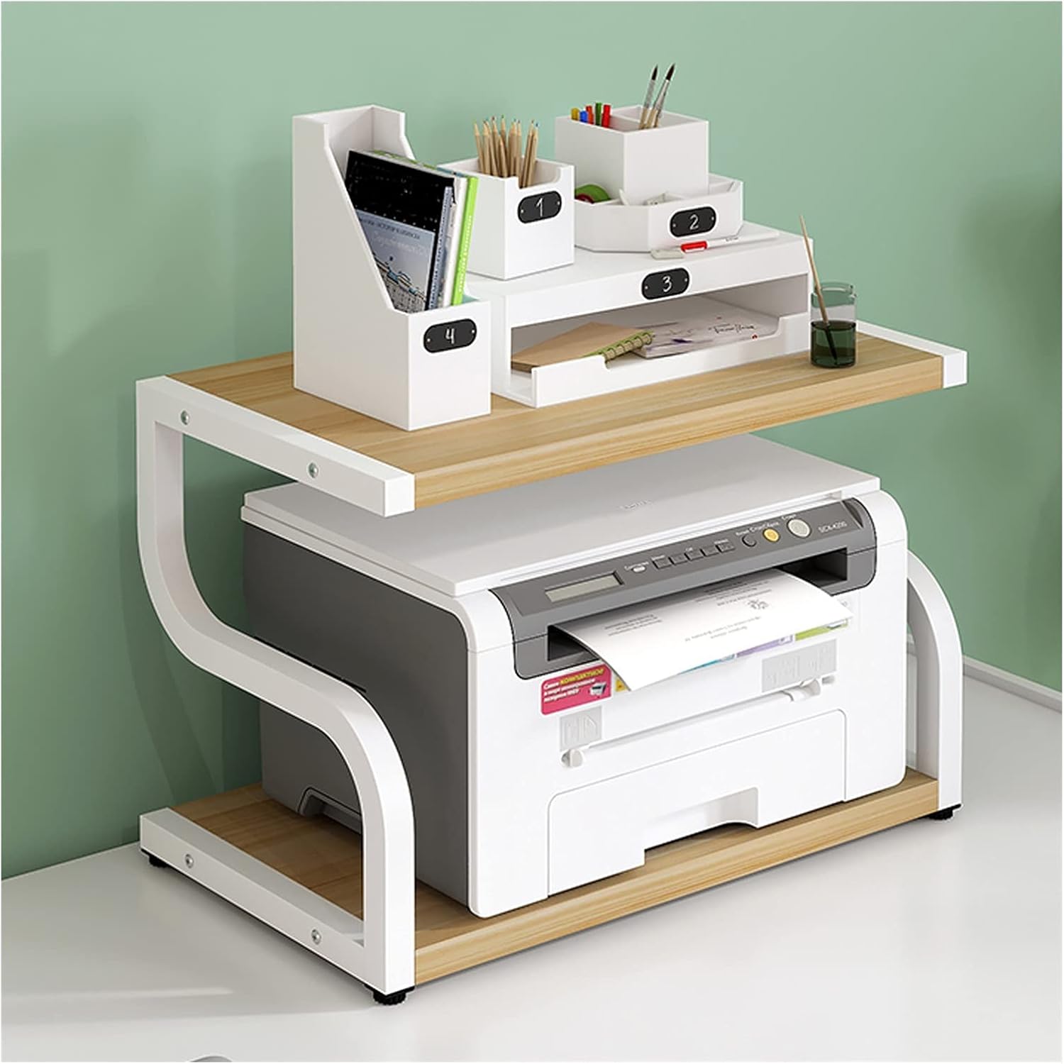 Amazon.co.jp プリンター用デスクトップスタンド 大型プリンタスタンド、ターンNチューブディスプレイラック、デスクトップ多機能