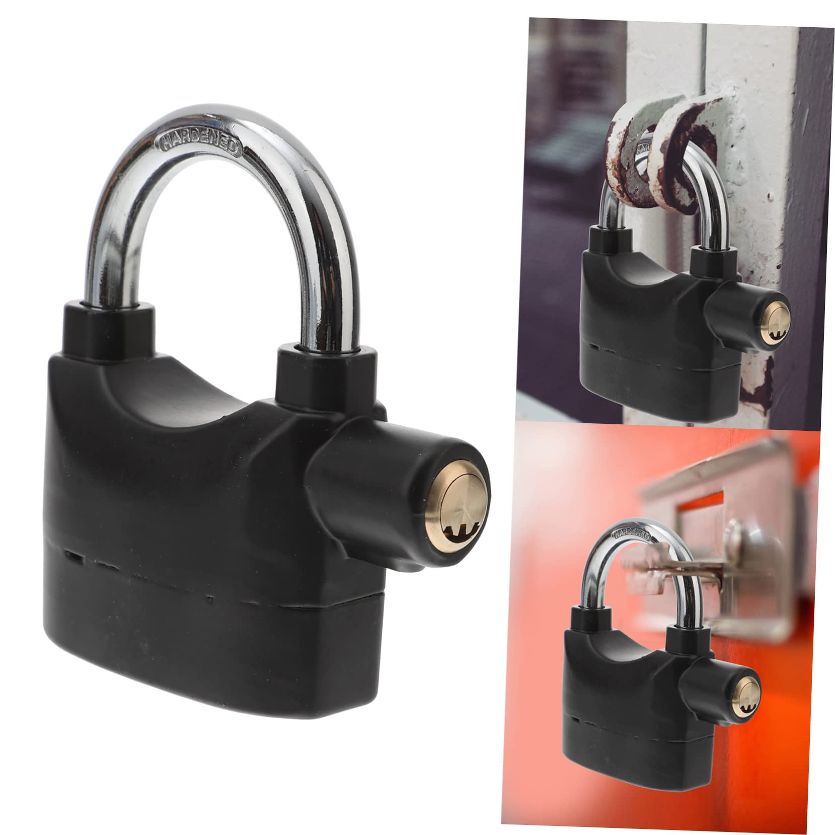 ibasenice 2pezzi Lucchetto Con Allarme Per Bicicletta e Veicoli Design Compatto Nero