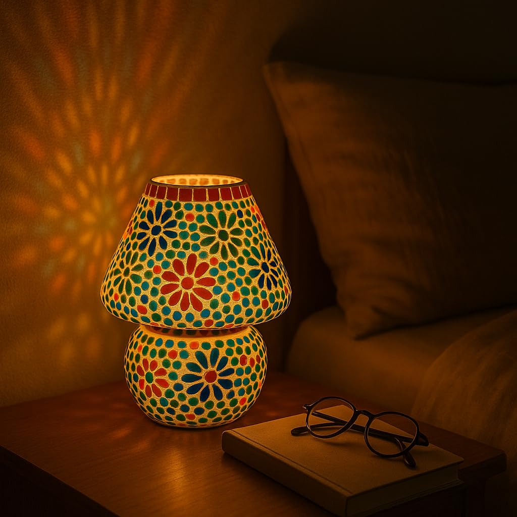Vidal Regalos Lampara de Sobremesa Mosaico Cristal 22 cm