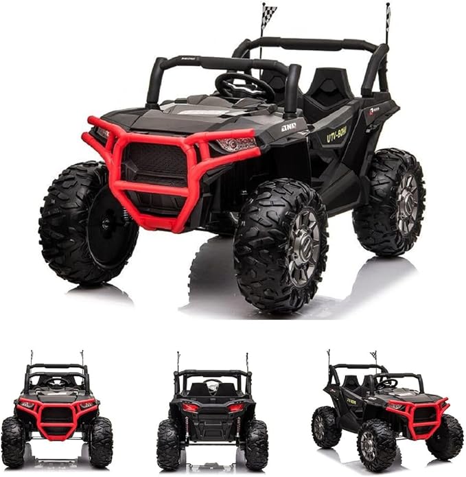 Vehículo infantil eléctrico \"Buggy 999\" – Batería de 12 V10 Ah, 4 motores, 2,4 GHz, 4 ruedas, 2 plazas, asiento de piel, EVA