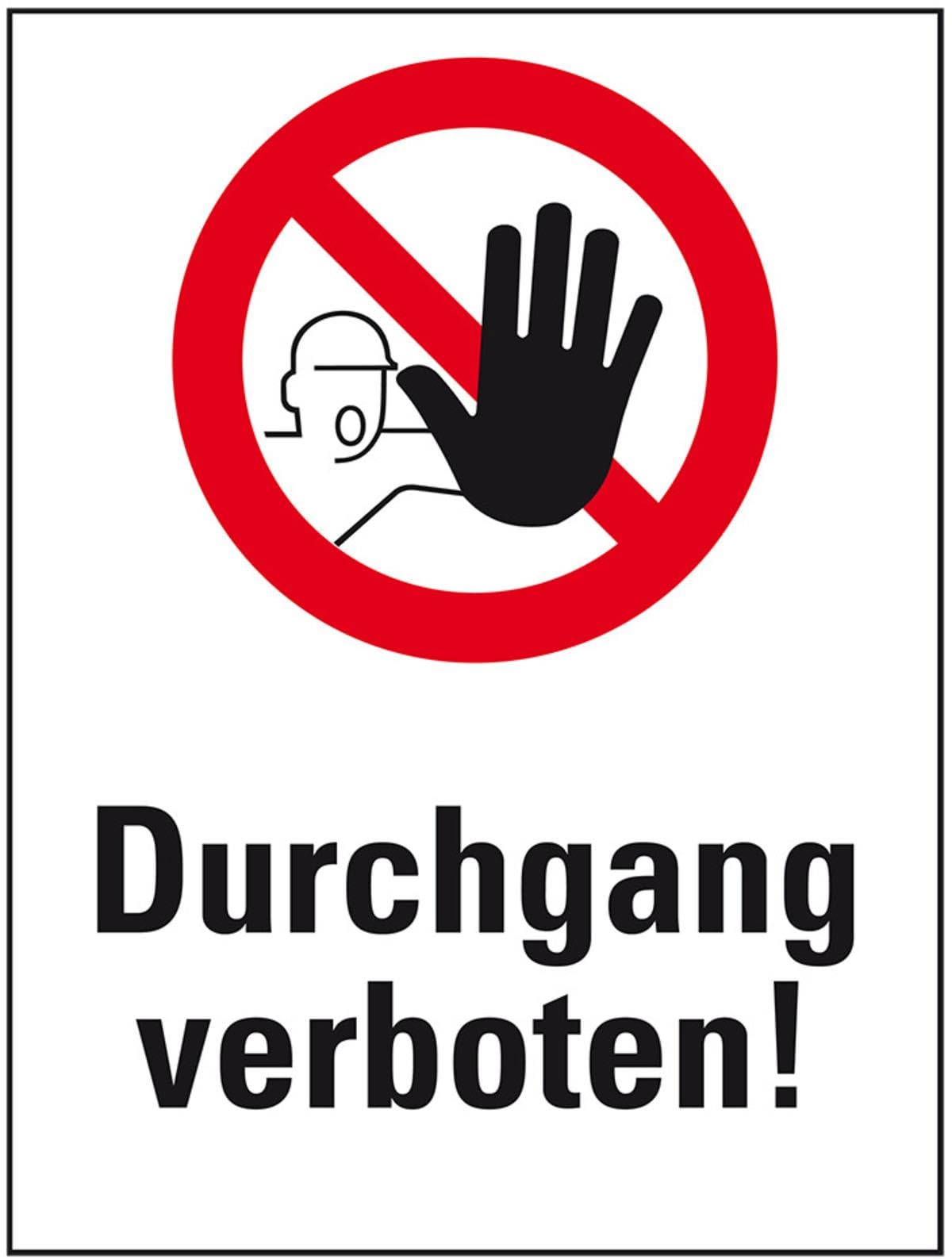 Warnaufsteller Leicht, Durchgang verboten!, rot, Polypropylen, 350x650mm, 300g, ASR A1.3