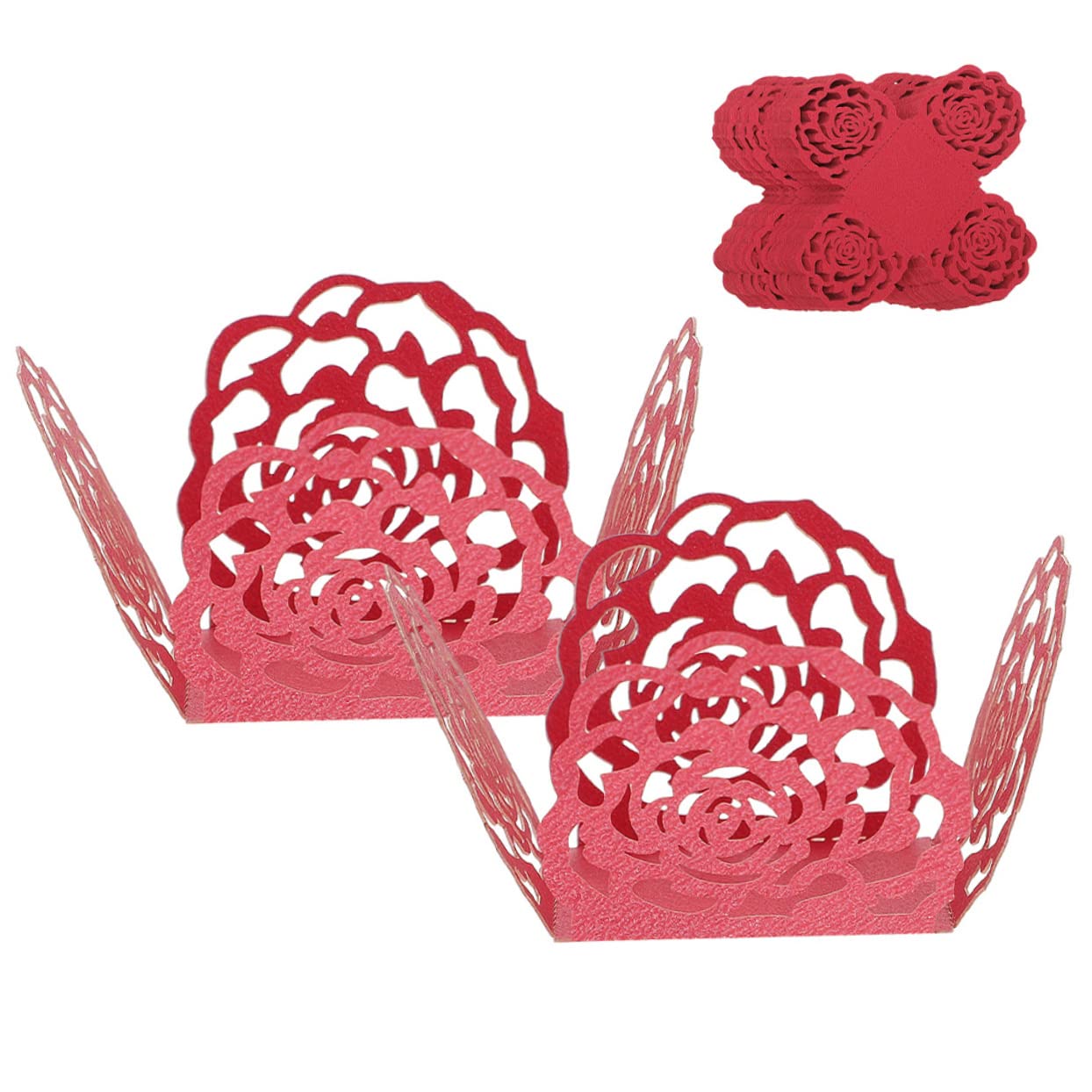 Kisangel 200pièces Caissettes à Chocolat Papier avec Motif Fleur Décoratif pour Mariage Et Fête De Chocolat Et Élégantes
