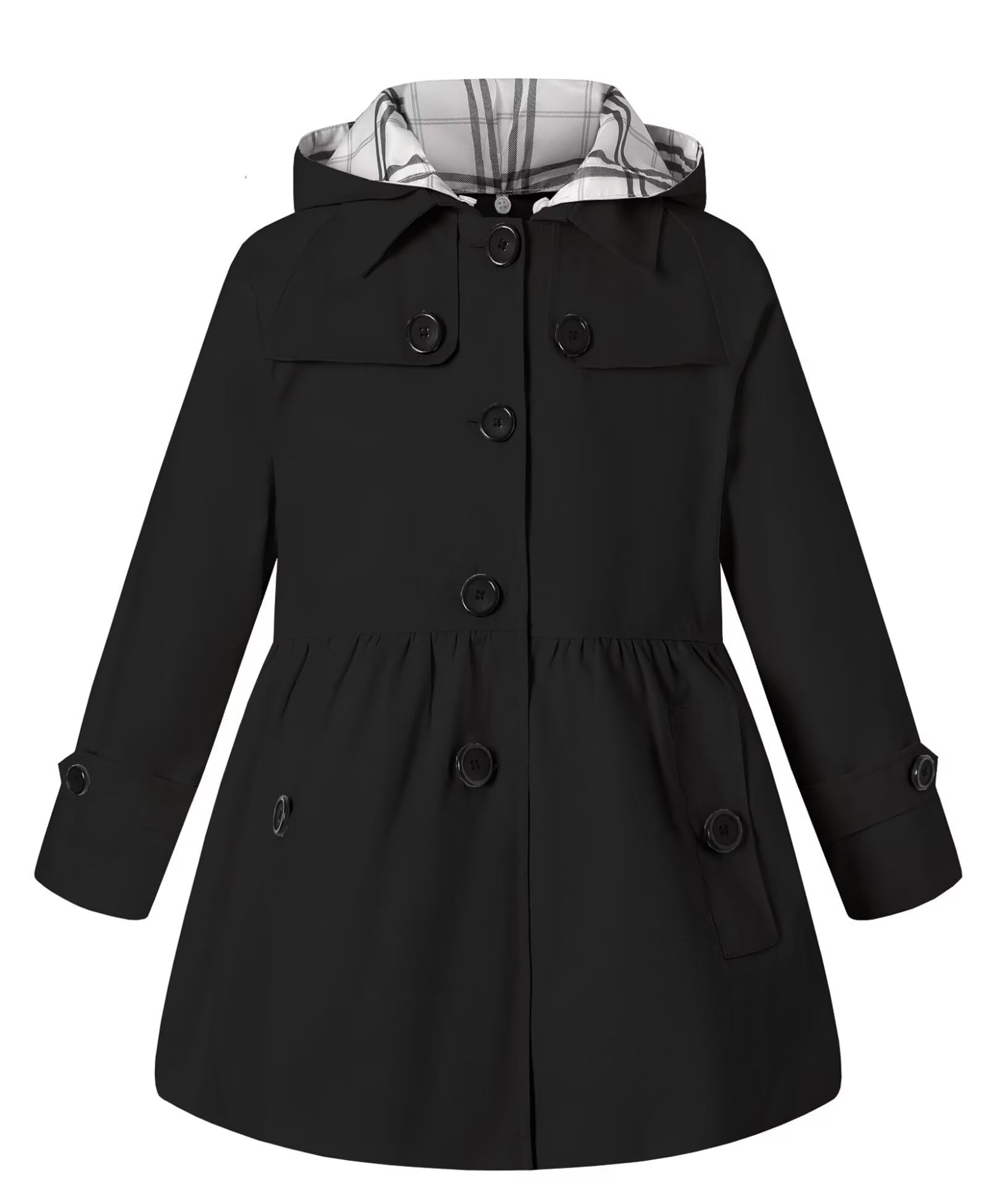 Girl's Hooded Trench Coat