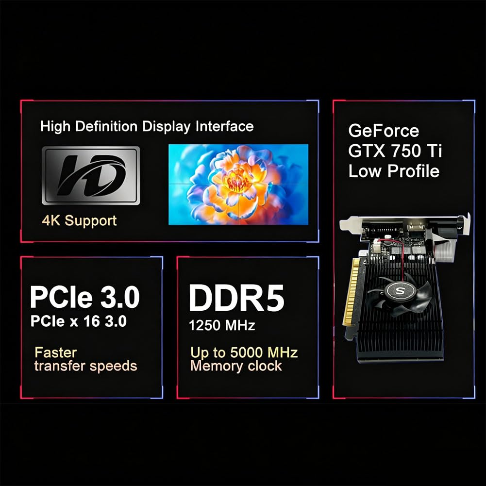 Geforce GTX 750 Ti 4G D5 128-bit Graphics Card DVI HDMI VGA for