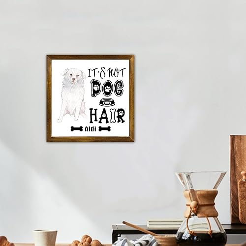 Vista 103 de Letrero de madera con texto en inglés «It's Not Dog Hair» («It's Not Dog Hair» American Bully Dog Dog), regalo decorativo para la pared del hogar