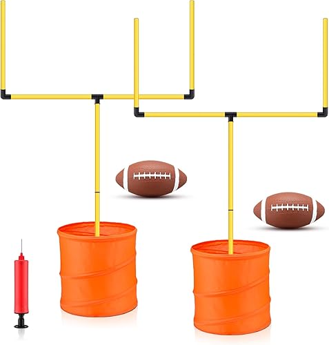 Miniatura 1 de Realspring 1 juego de poste de portería de fútbol de 6 x 4 pies con cubo plegable y mini camiseta inflable de fútbol y bomba para deportes
