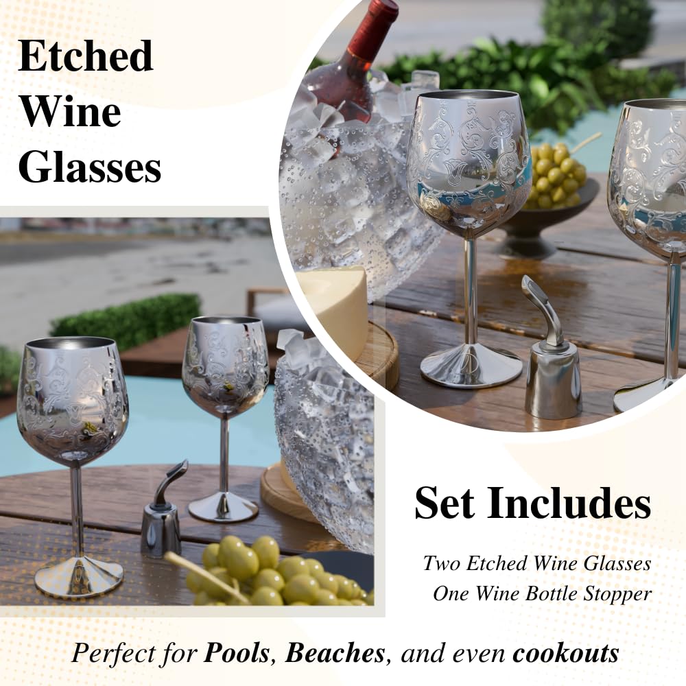 WOTOR verres à vin noir Set de 4, 540ml verre à vin en acier inoxydable, verre a vin incassable Pour extérieur, voyage, camping et piscine (noir