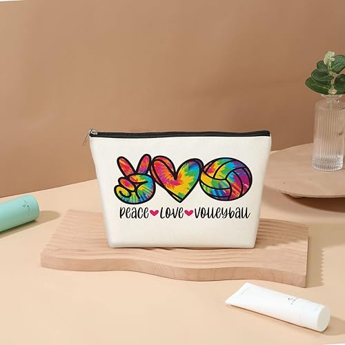 Miniatura 3 de DJHUNG Bolsa de cosméticos de voleibol de acuarela, bolsa de maquillaje, bolsa de voleibol, regalos para amantes del deporte, entrenador, regalos de