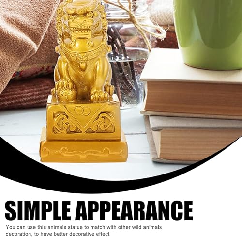 Miniatura 7 de Foo Dogs Guardians - Estatuas de león  2 piezas de figuras de perros Fu  Inauguración de la casa Felicitaciones para evitar la energía malvada