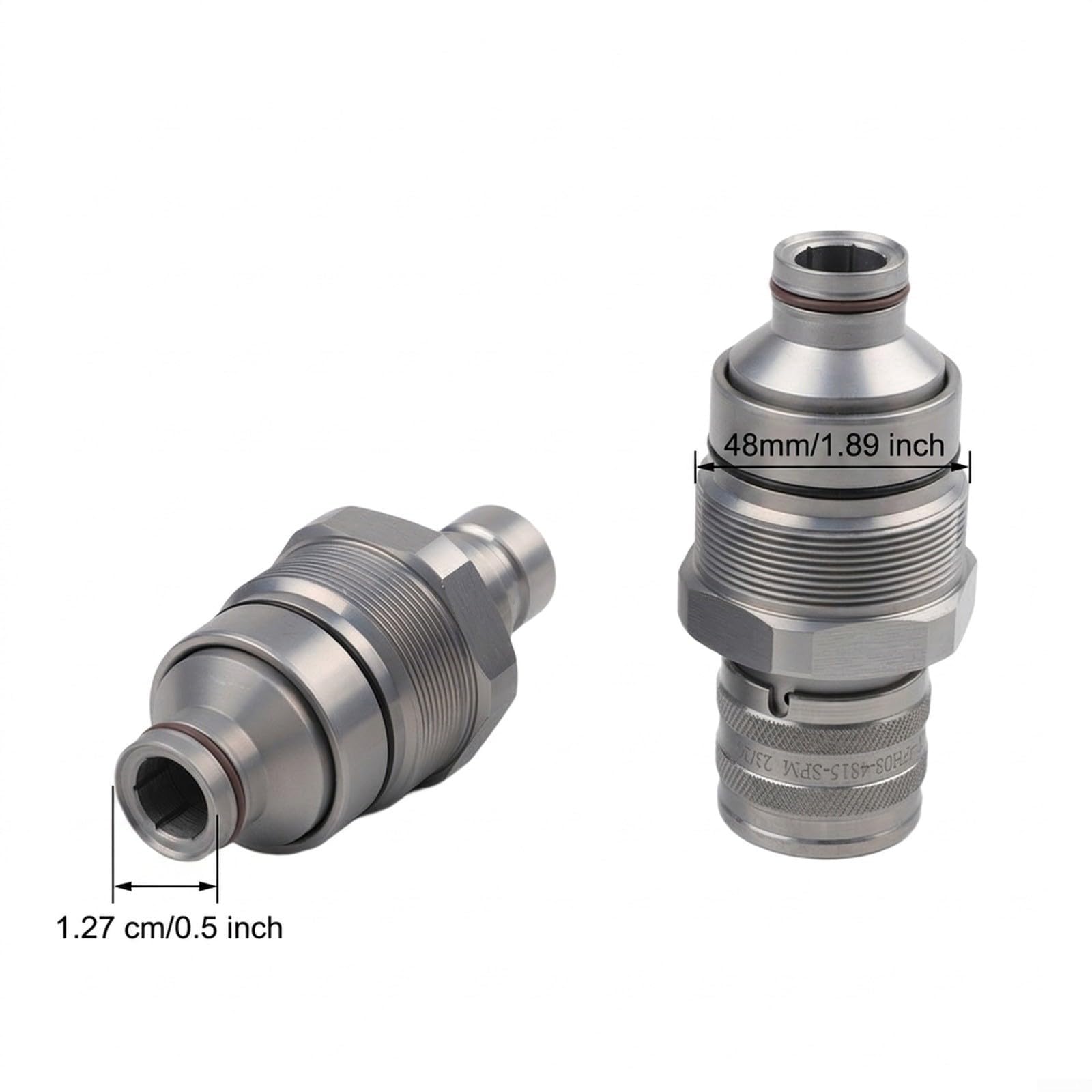 Maschio & per femmina Kit di giunzione a tenuta piatta per escavatore e caricatore Bobcat, idraulico da 1/2", filettatura da 48 mm, codice articolo 7246802 7246799