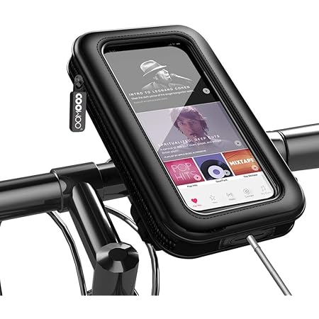 Amazon Co Jp Coowoo 自転車 スマホホルダー バイク 防水 防塵 360度回転 オートバイ スマートフォン 防水バッグ に適用iphone Android 多機種対応 厚さ調整パッド付き 脱着簡単 強力な保護 車 バイク