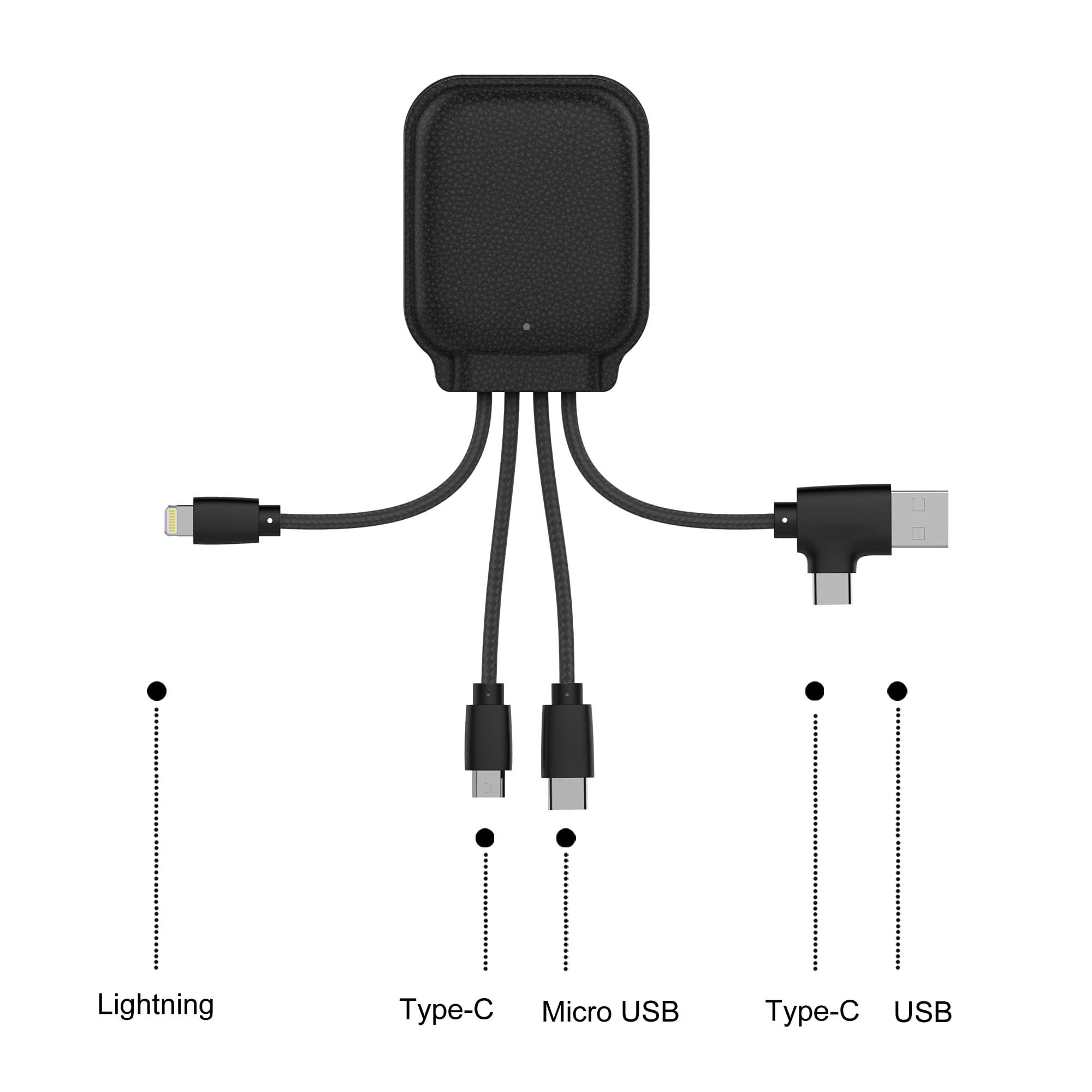 Cavo di carica NFC Xoopar 4 Connettori - Cavo USB C USB Micro USB - Dettaglio