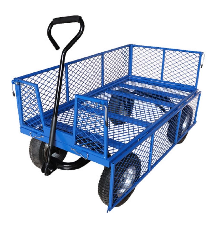 Workhorse General Purpose Platform Truck with Mesh Sides, Puncture Proof REACH Compliant Wheels - 450kg Capacity