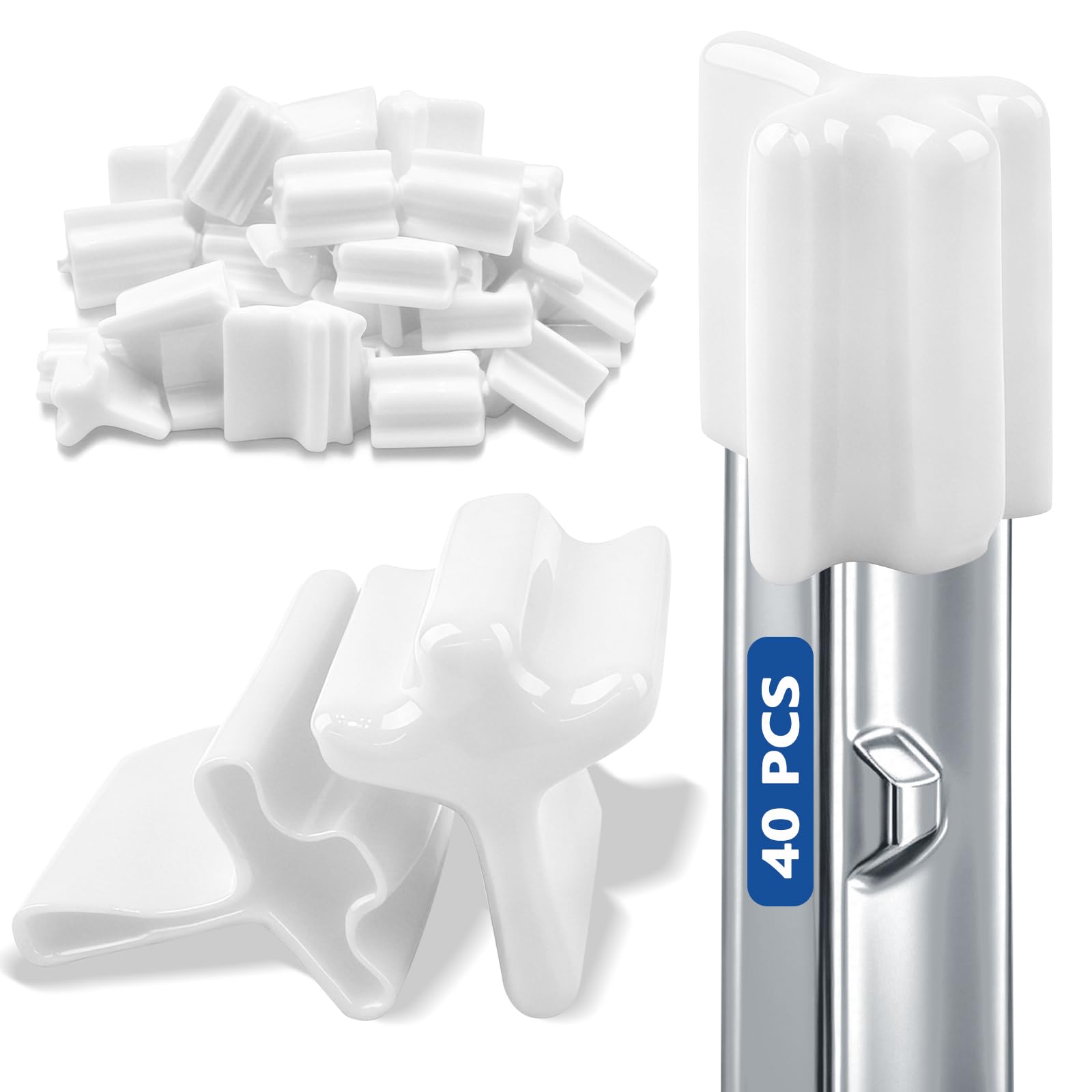 40PCS Safe T Shaped Post Caps,White T-Post Safety Vinyl Fence Post Cap,Protector Cover for T Post End Protection