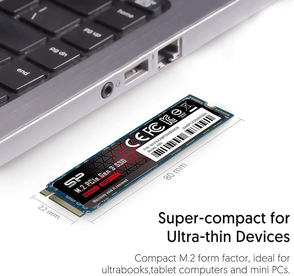 Silicon Power 1TB NVMe PCIe Gen3 x4 M.2 2280 TLC R/W up to 3,400/3,000 MB/s SSD thumbnail 2