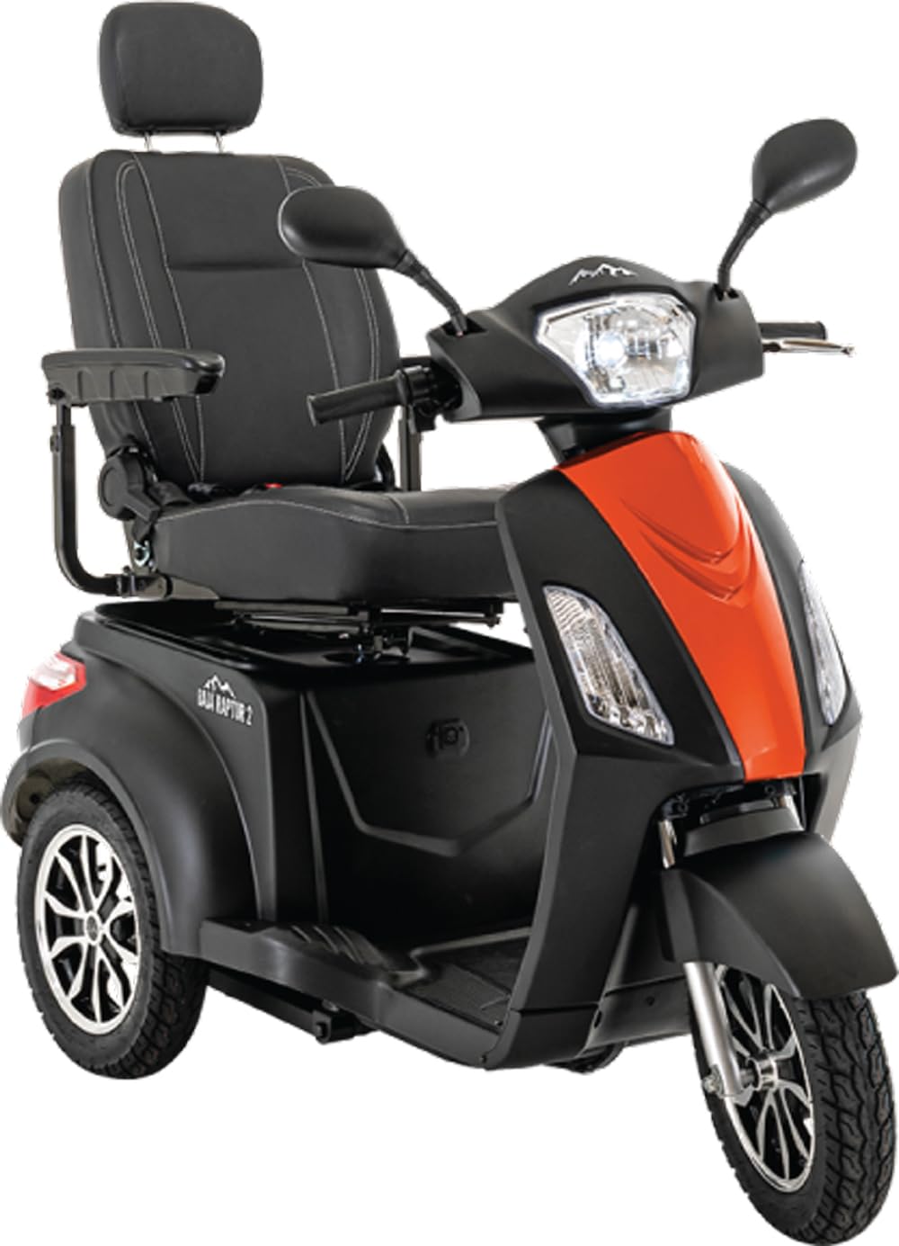 Pride Mobility Baja Raptor 2 Recreational Scooter with Extended Warr (Matte Black with Orange Insert)