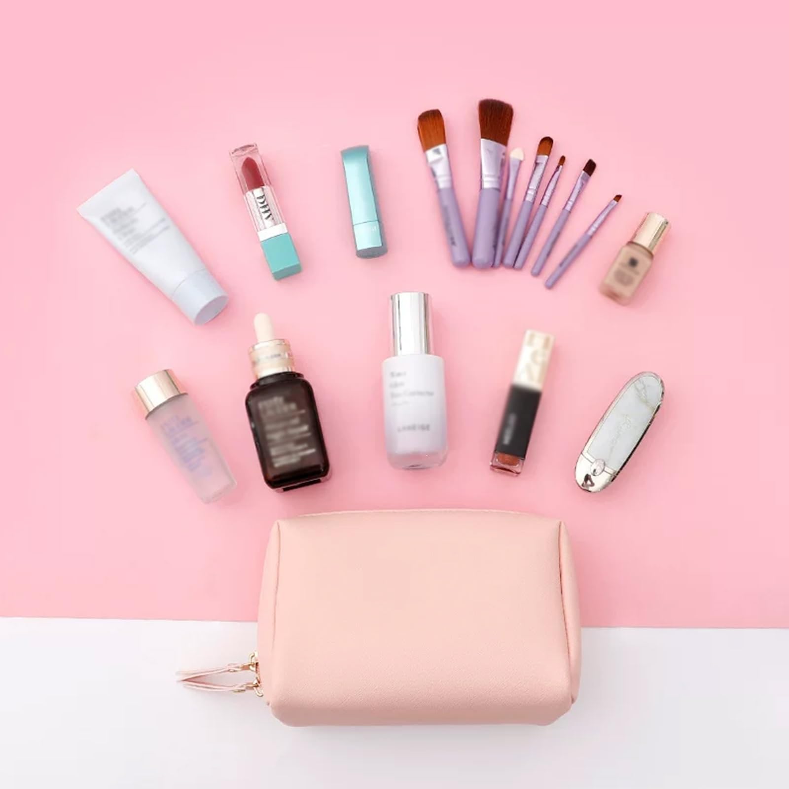 Borse Giornaliere, Beauty Case da Viaggio Donna, Multifunzionale Doppio Strato, Ideale per Il Bagaglio a Mano I Weekend Fuori Porta, Cerniera Doppio Cursore, Facile Accesso(Daisy)