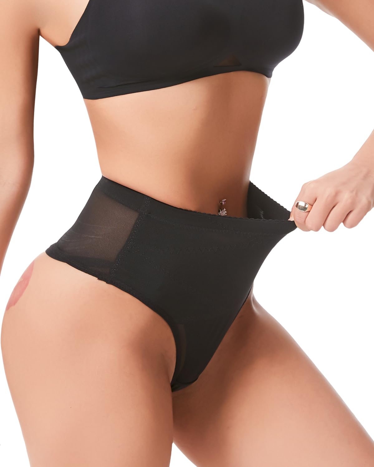 Aintmax Tummy Control Thong Shapewear Underwear for Women Low Rise Seamless Body Shaper Girdle Compression Panties