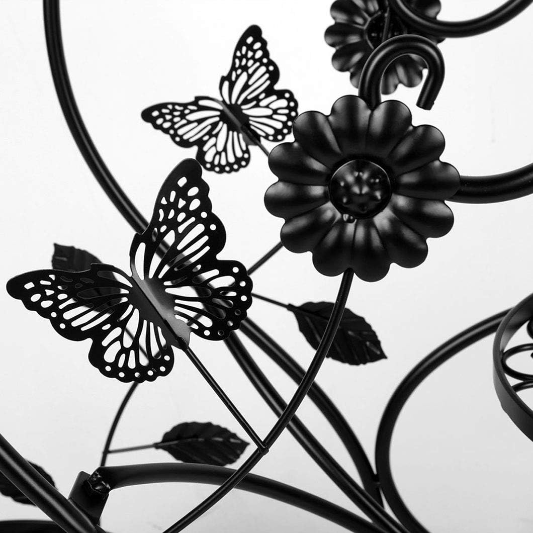 EUOTEO Funmall 3-Tiered Plant and Flower Stand Plant Flower Pot Rack with Modern S Design (Black)