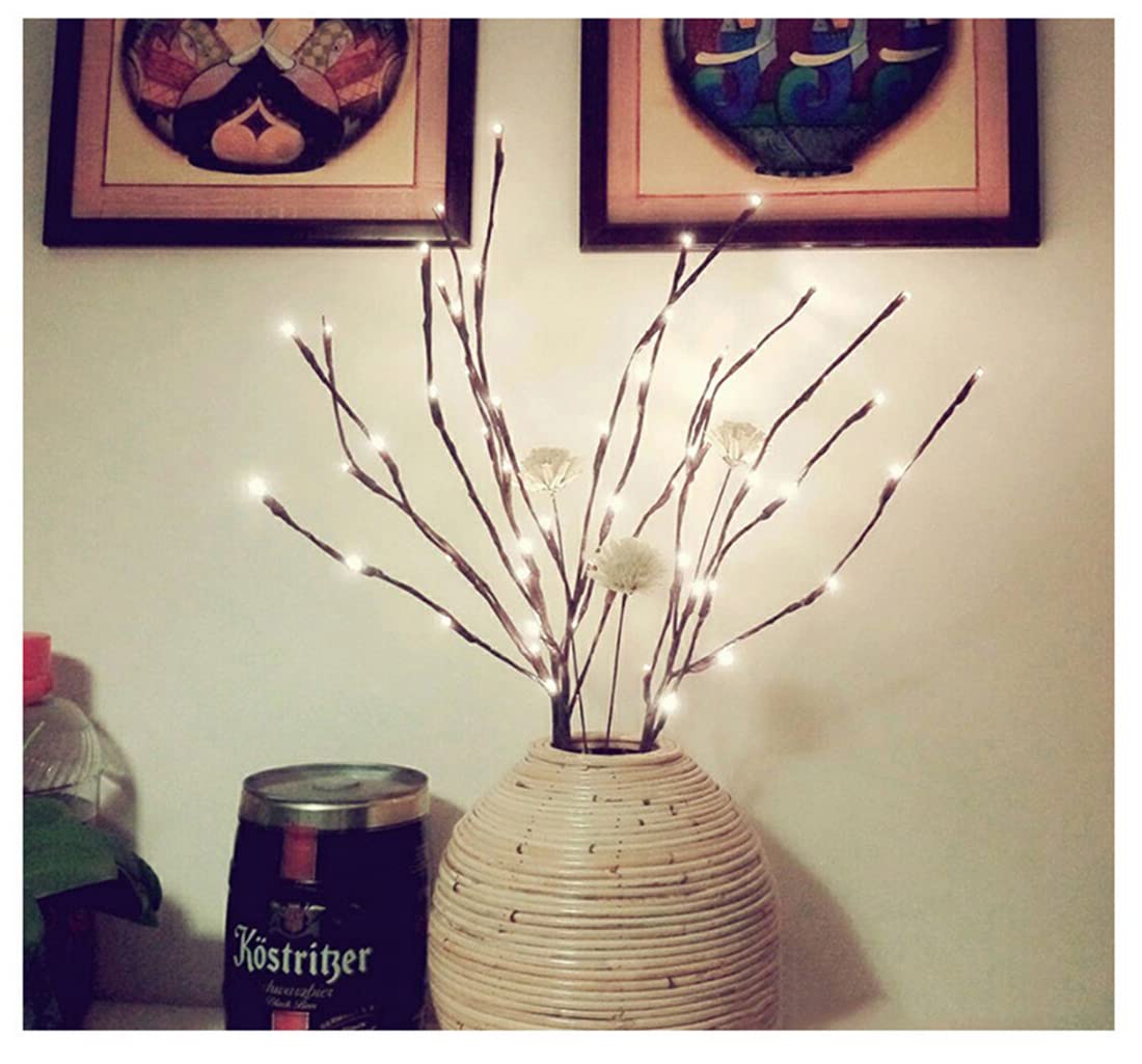 Mo&Ka 2 Pack Branch Lights - Led Branches Battery Powered Decorative Lights Tall Vase Filler Willow Twig Lighted Branch for Home Decoration Warm White - 29 Inches 20 LED Lights (Branches Light)