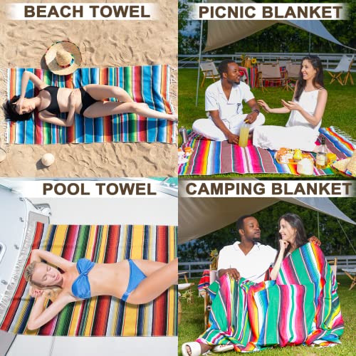 Genovega Mexican Camping Blanket Travel Airplane Compact Blanket Outdoor Throw Campfire Blanket Glamping Tent Accessories Extra Large Lightweight Foldable Packable Camping Necessities Equipment #TOP1
