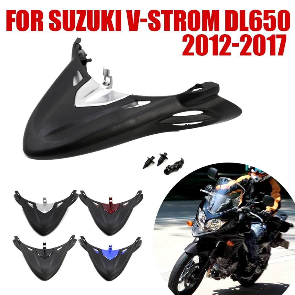 Moto Becco Naso Cono Estensione Parafango Anteriore Carenatura Winglets per Suzuki DL 650 Vstrom 650 DL650 V-strom 650 Vstrom650 2012-2017 Parti (Nero)