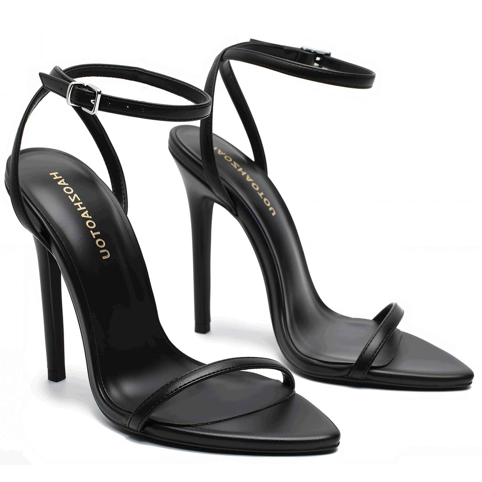 Women's Strappy Lace Up Heels Sexy Stiletto High Heel Sandals Open Toe Ankle Strap 4.5 Inch Thin Heel Dress Shoes for Women Wedding Party Evening Date Night