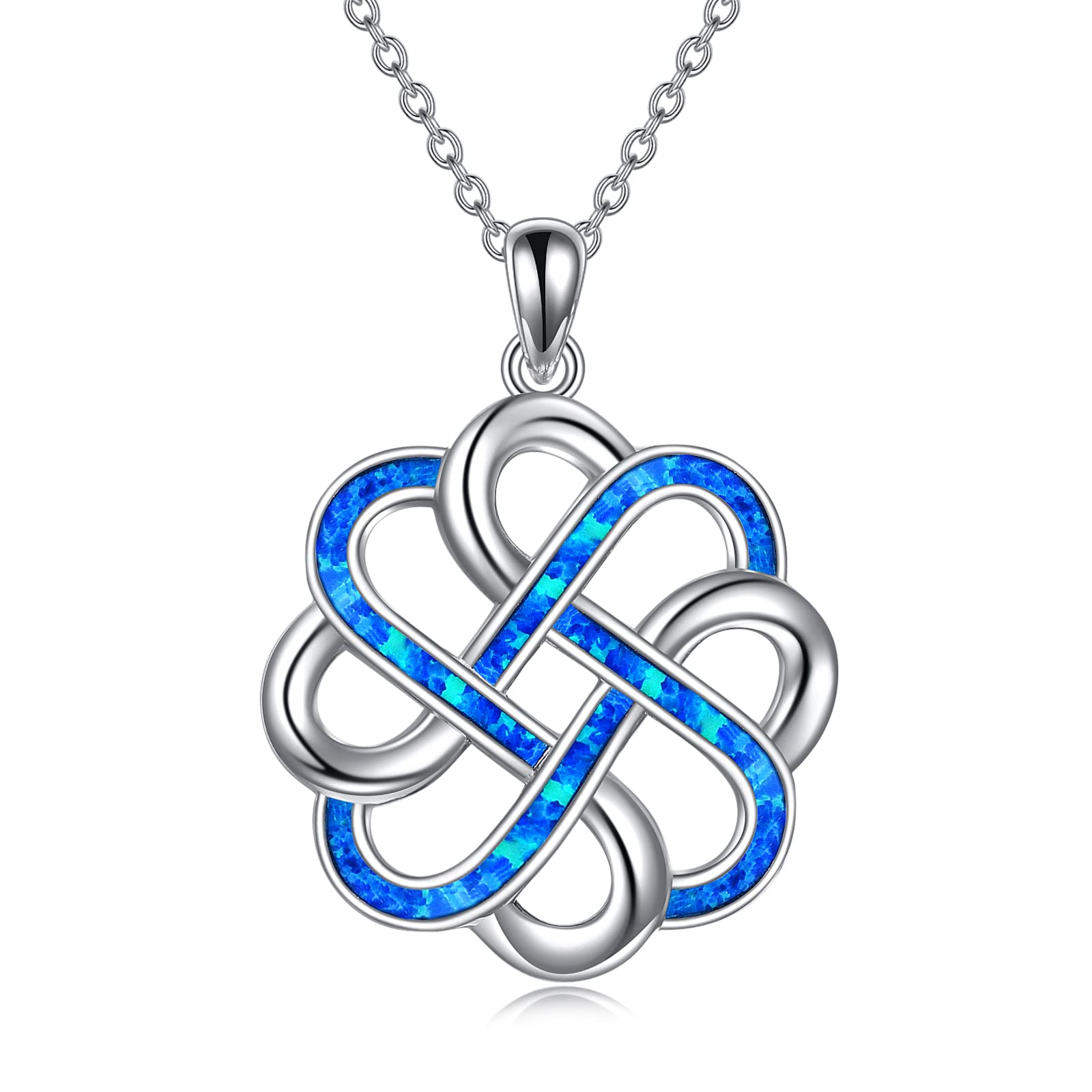 YFN Keltischer Knoten Halskette Sterling Silber Keltisch Anhänger Kette Schmuck Geschenke für Damen Mädchen