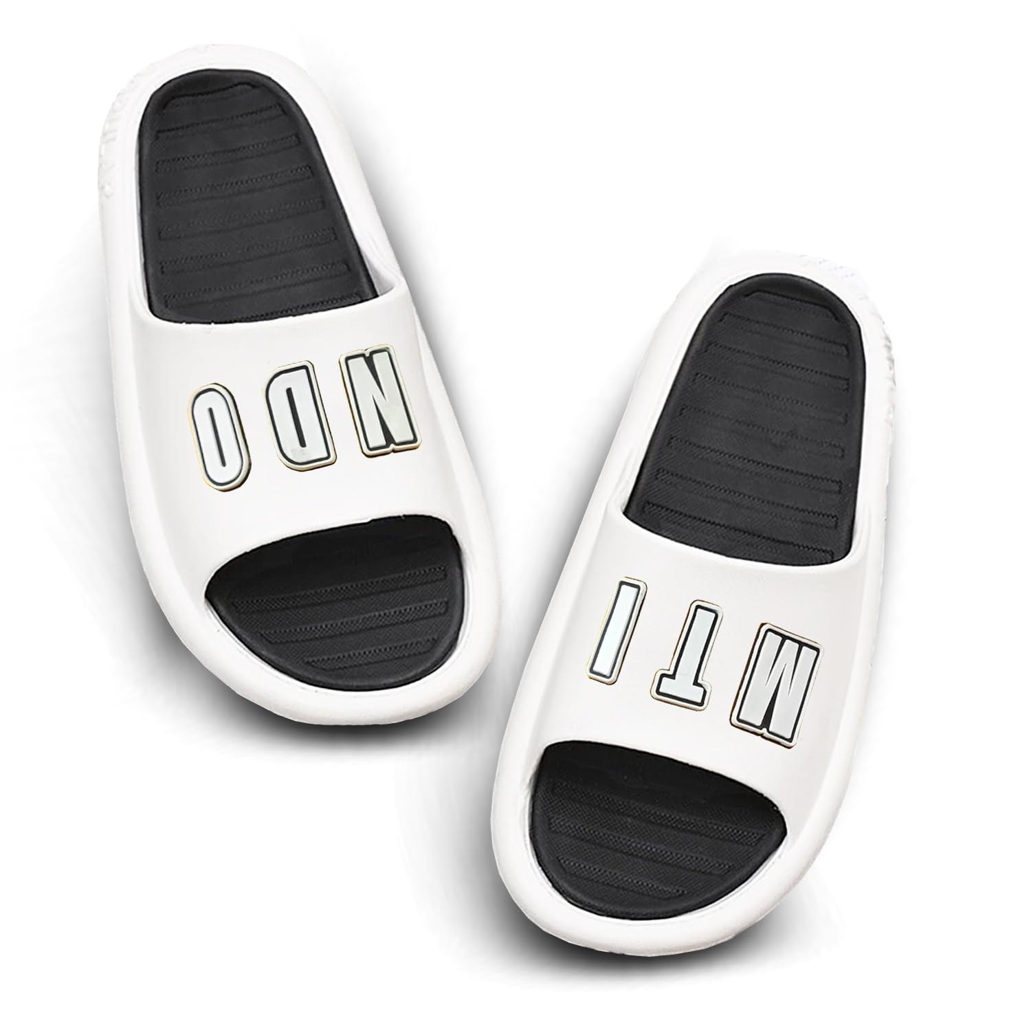 MTINDO Sliders for Men & Women | Stylish Comfortable & Lightweight Flip Flops Slippers (White, 5) (B0D1PJYTY4) Amazon Price History, Amazon Price Tracker