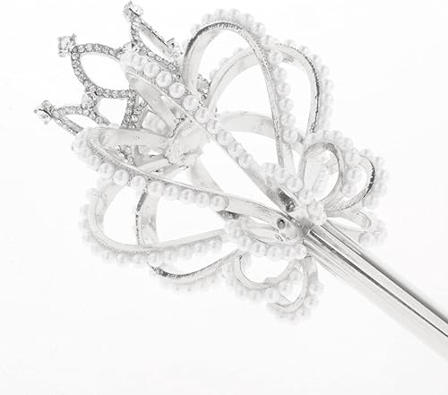 Miniatura 5 de Varitas de hadas para disfraz de boda, palos elegantes para novia, niños, fotografía, Halloween, Navidad, perla plateada, talla única