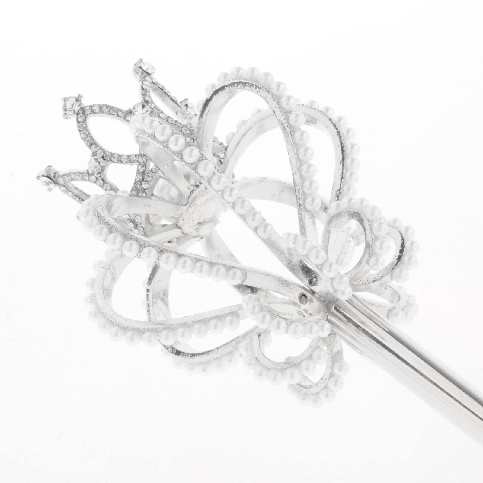 LOVIVER Alliage Fée Baguettes Reine Sceptre Accessoires de Poche Cosplay, Perle d'argent