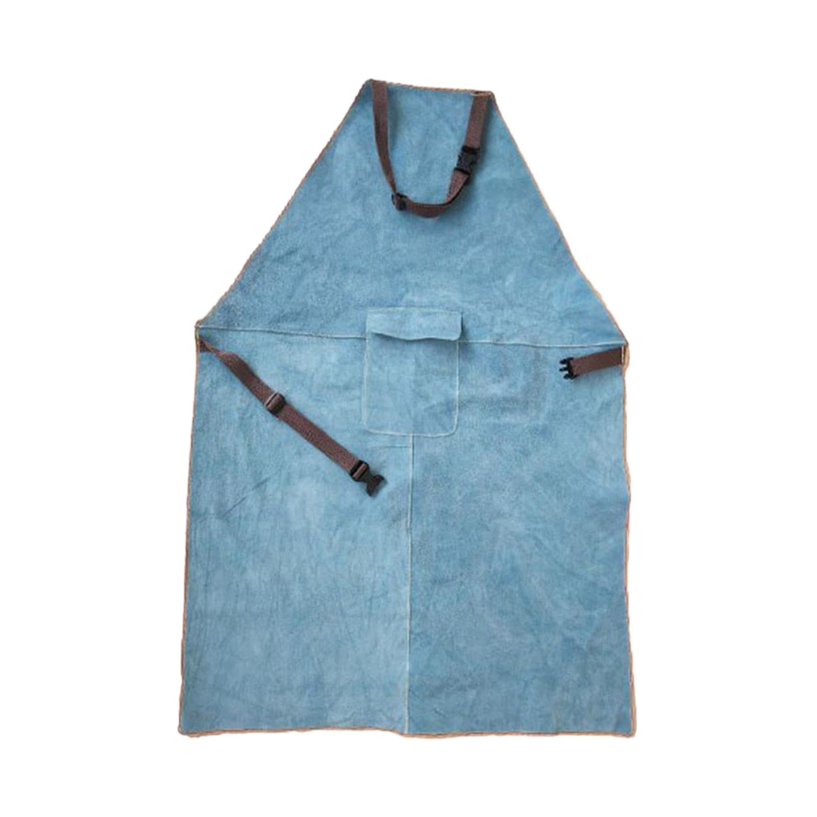 Neaxgeandx 60 Cmx90 Cm Blue Welding Protective Apron Front Pocket Multipurpose Welder Protective Clothes