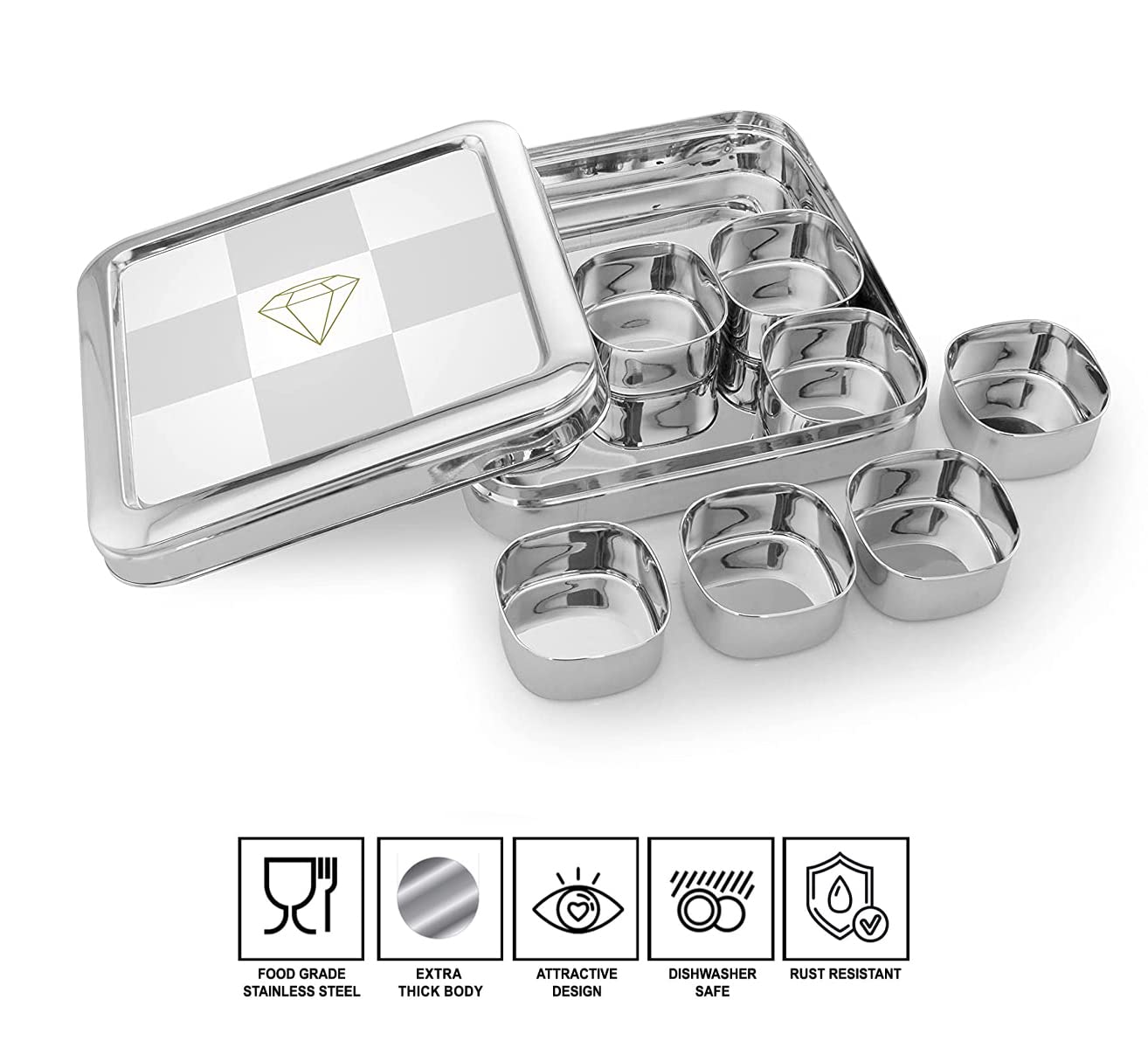 Bluebird Stainless Steel Spice Box - 9 Containers -3 Bluebird Stainless Steel Spice Box - 9 Containers -3
