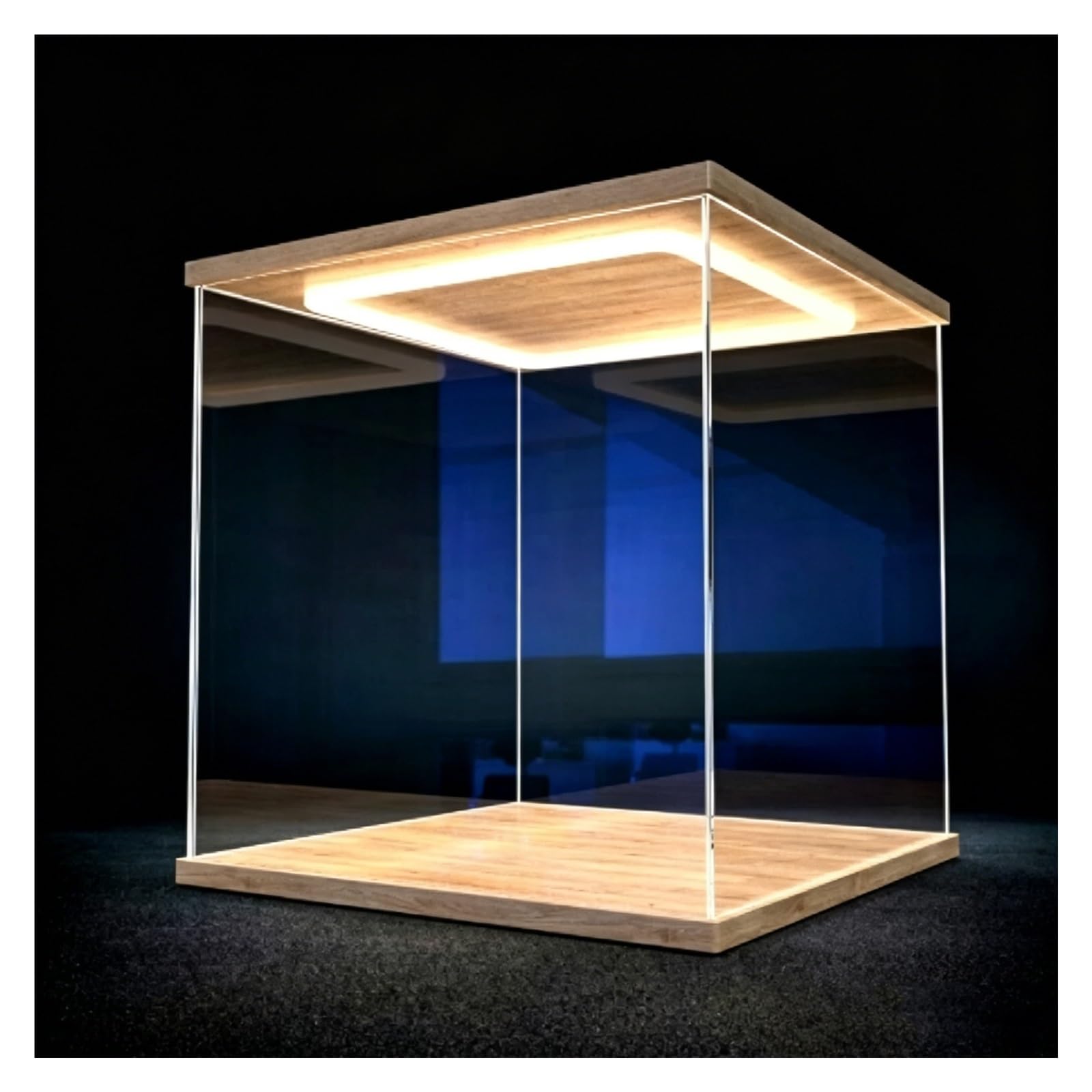 Vitrina acrílica personalizada con iluminación LED