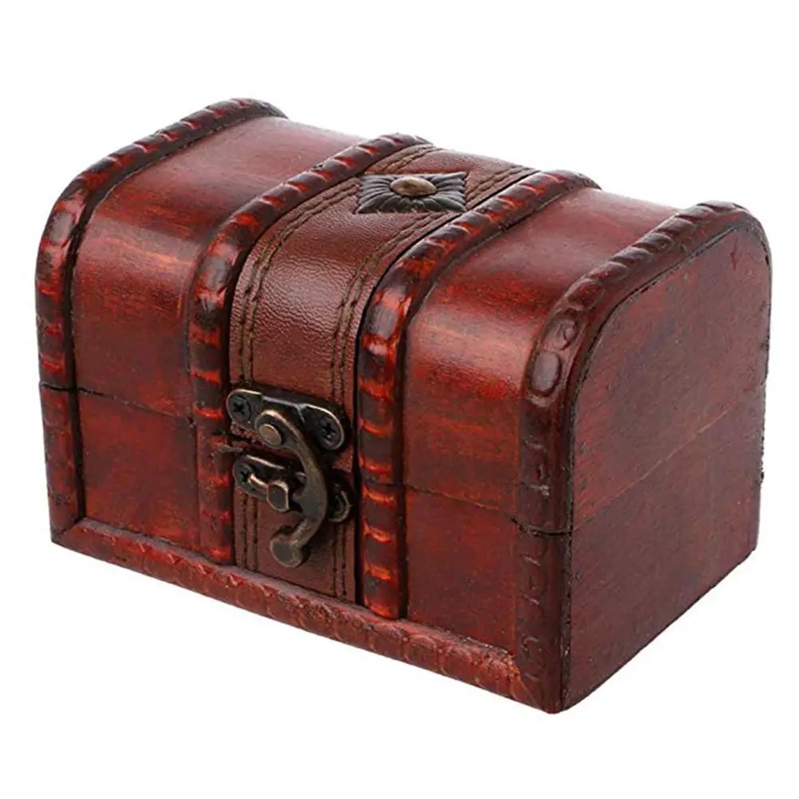 YShiuoL Wooden Storage Box Wooden Vintage Treasure Chest Wood jewelry Storage Box Case Organiser Ring