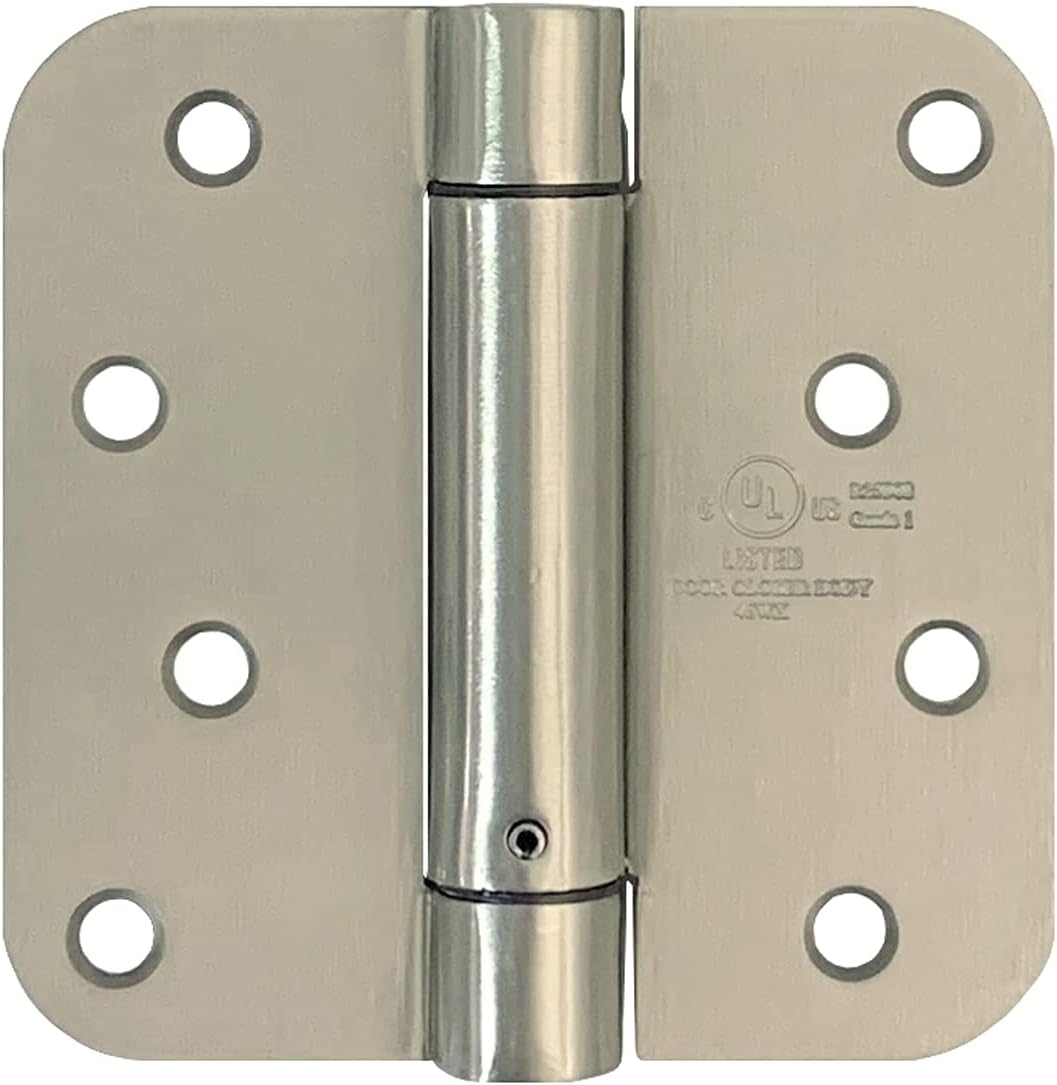 Heavy Duty 4" Inch Self-Closing Spring Loaded Door Hinge with 5/8" Radius Corners (6 Pack, Oil Rubbed Bronze)