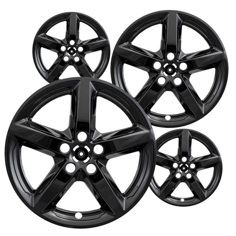 Fuel Rider Set of Four (4) 18 inches Gloss Black ABS Wheel Skin Impostor Wheel Covers Compatible with Select 2011-2019 Ford Explorer