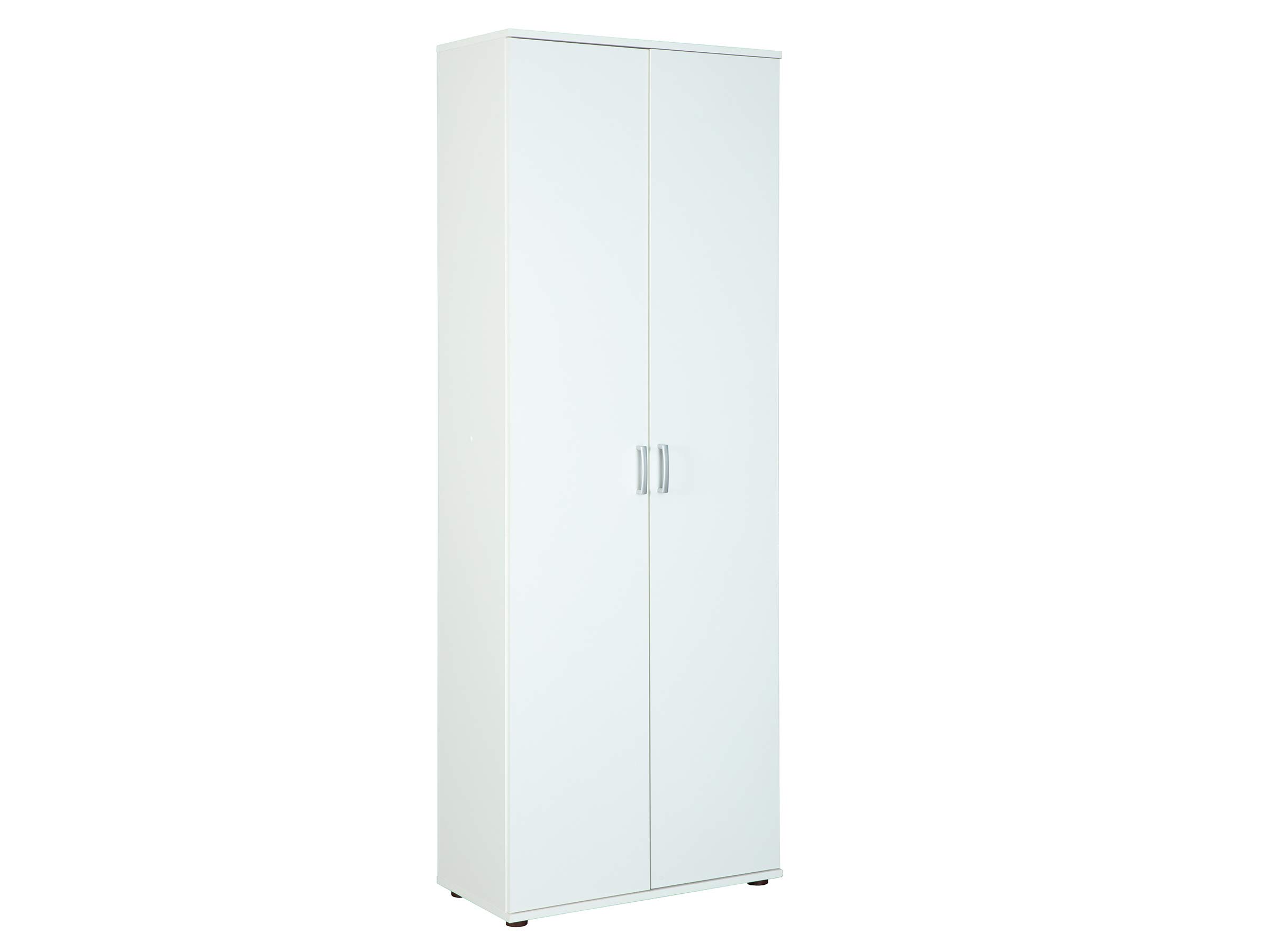 Inter Link - Armario multiusos - Armario de almacenaje - Armario multiusos - 2 puertas - Anchura:70cm - Profundidad: 34 cm - Altura: 190 cm - incl. 5 estantes - Melamina - Arconati - Blanco