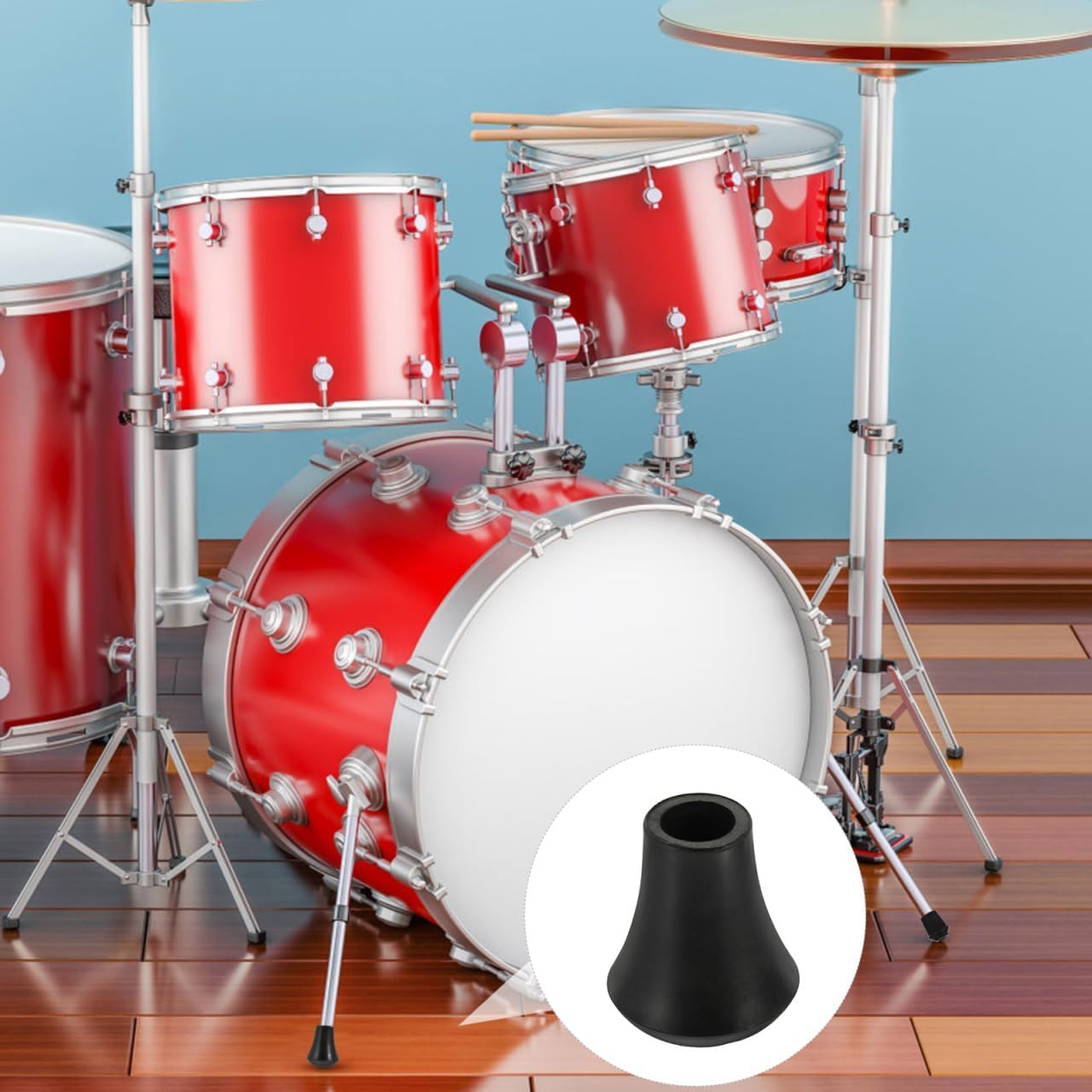 Alasum Drum Floor Protectors Rubber Feet for Drum Kit Stands 10 Pack Anti Skid Leg Protectors Percussion Instrument Accessories Easy Installation