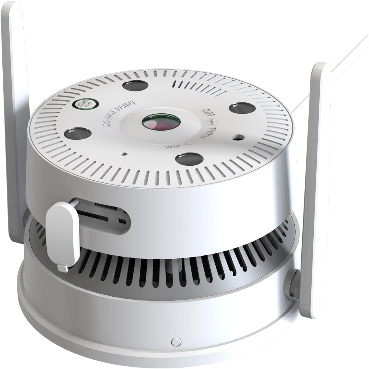 Smoke Alarm with Camera, WiFi HD 4 Megapixels, Smart Smoke Alarm & Real-Time Alerts, 180 Wide Angle View, Fire Alarm with Audio/Video for Indoor Parking Lots and Bars