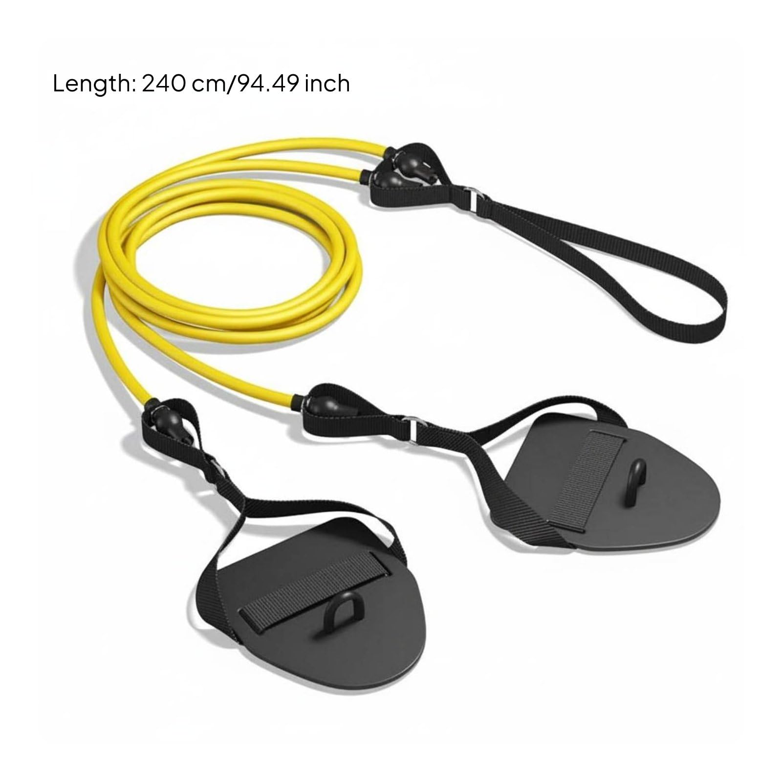 Cor Tirage pour Exercices Nage avec Matériaux TPE Mousse et Nylon Offrant Une Prise Ferme et Un Retour Élastique Constant pour Améliorer la et, Noir+Jaune, 20LB