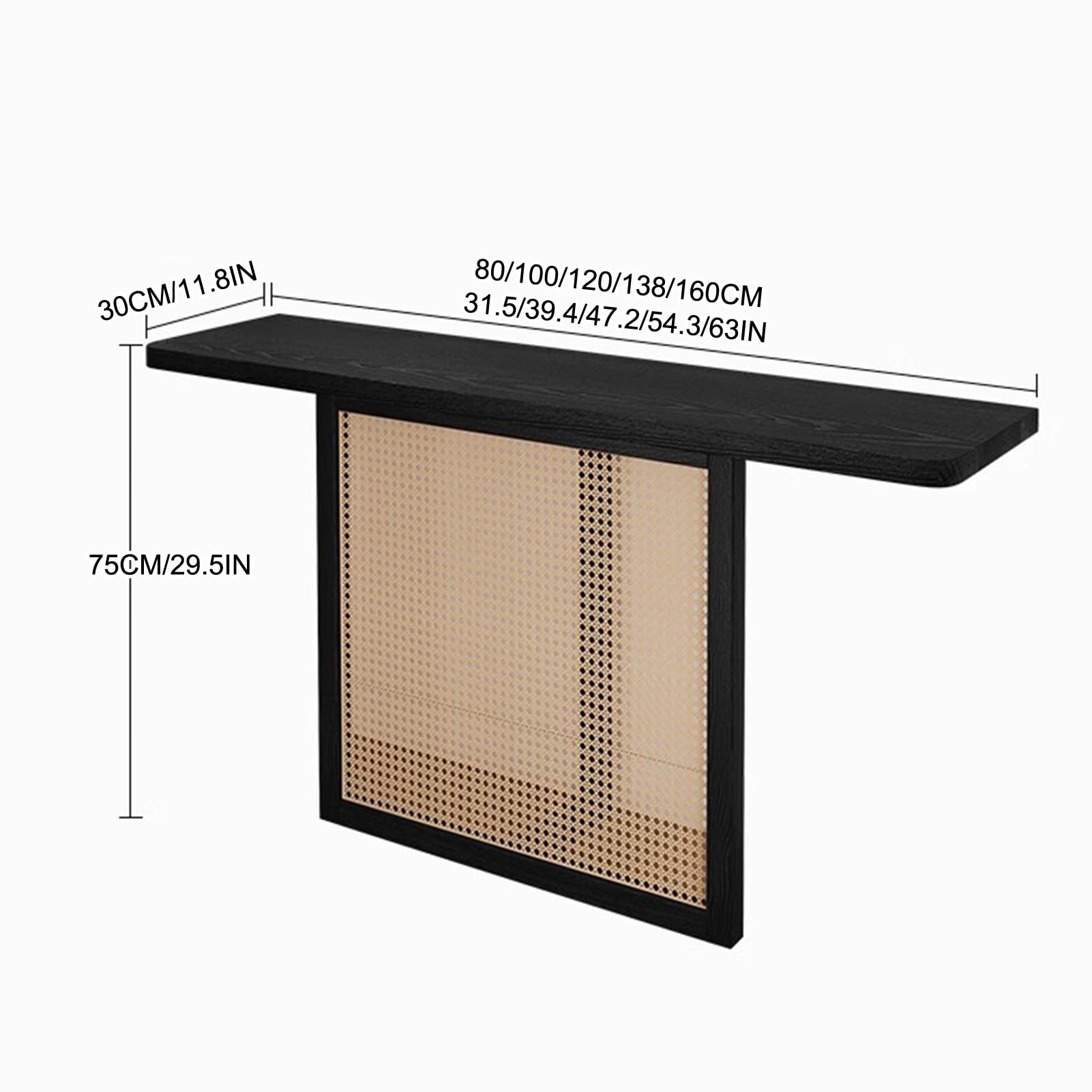 Mesa consola de entrada estilo granja, mesa auxiliar rectangular de madera para sofá, mesas auxiliares estrechas de madera, para sala de estar, pasillo, vestíbulo, decoración estilo granja (138 cm/5