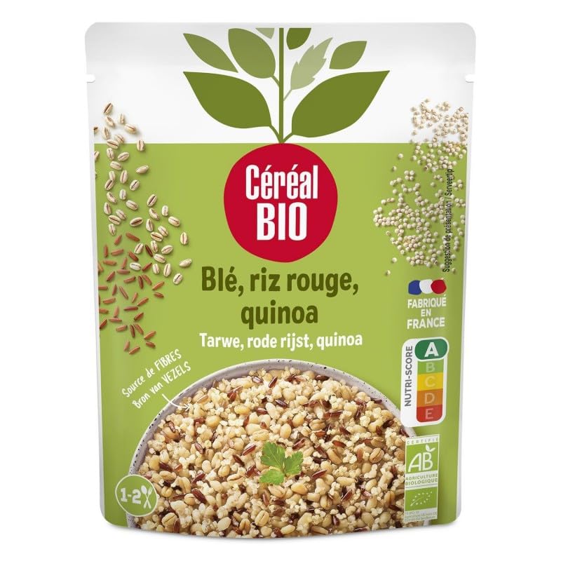 Céréales Bio Doy Blé Rouge Quinoa 220g - Délicieux Mélange Nutritif Sans Gluten | Source de Protéines Végétales | Idéal pour une Alimentation Saine et Equil - Le Lot De 4
