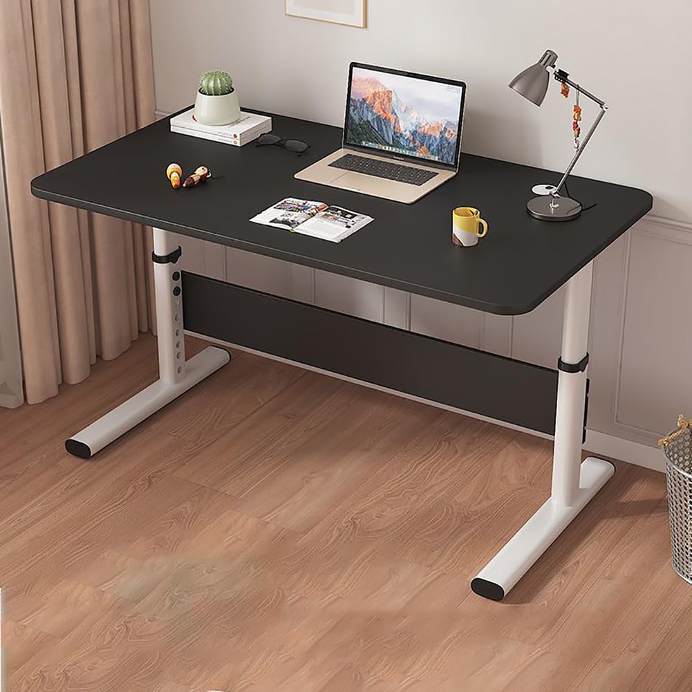 Escritorio de altura ajustable, escritorio de oficina con panel de juntas, estación de trabajo ergonómica, 120 x 50 cm, muebles modernos de oficina en casa, mesa de estudio multifuncional