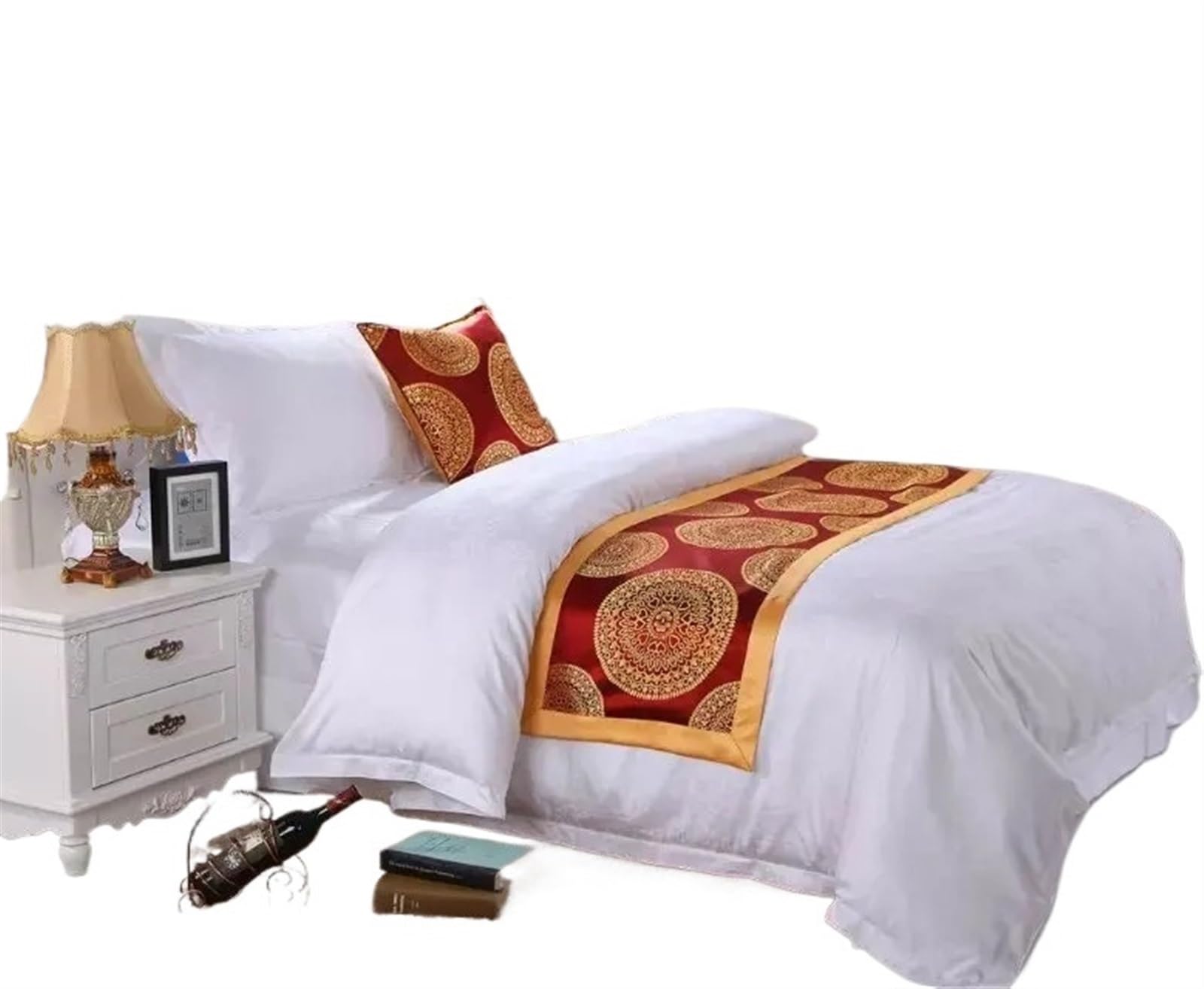SHENJMAI Bed Runner Bed Flag Ornament Nice Wedding Bedding Decoration Runner(B,50x160cm)