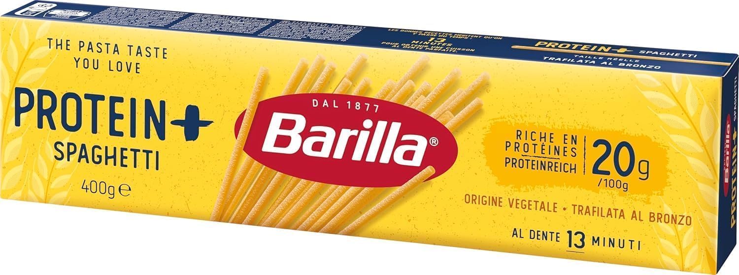 Italian Gourmet Bundle 24x Barilla Protein+ Spaghetti 400g + Italian Gourmet Polpa, proteinreiche Pasta, Spaghetti mit 20g Protein pro 100g, Vorratspack, italienische Nudeln, Hartweizengrieß