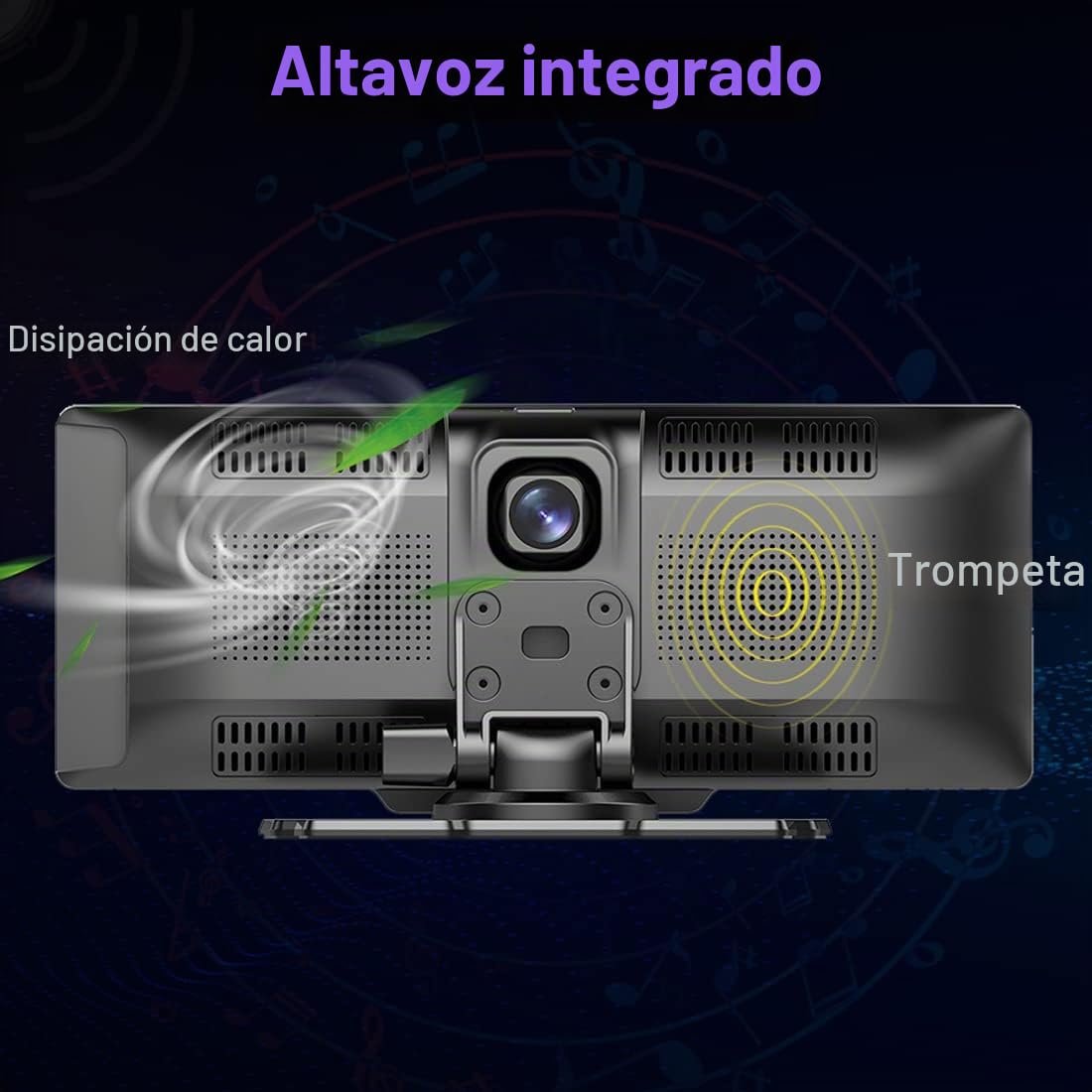 Apple CarAutoPlay inalámbrico y Android Auto Monitor de Coche con Pantalla táctil de 10" Estéreo de Coche, DVR, Autoradio en el salpicadero,Llamadas Bluetooth con cámara de visión Trasera Tarjeta 64G