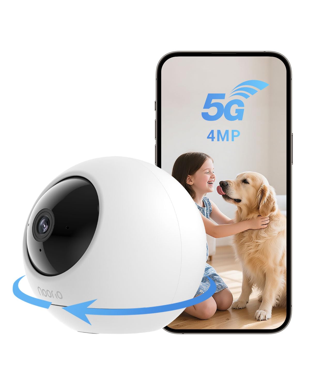 Amazon.com: Noorio 2K Indoor Security Camera with 5GHz WiFi - 360