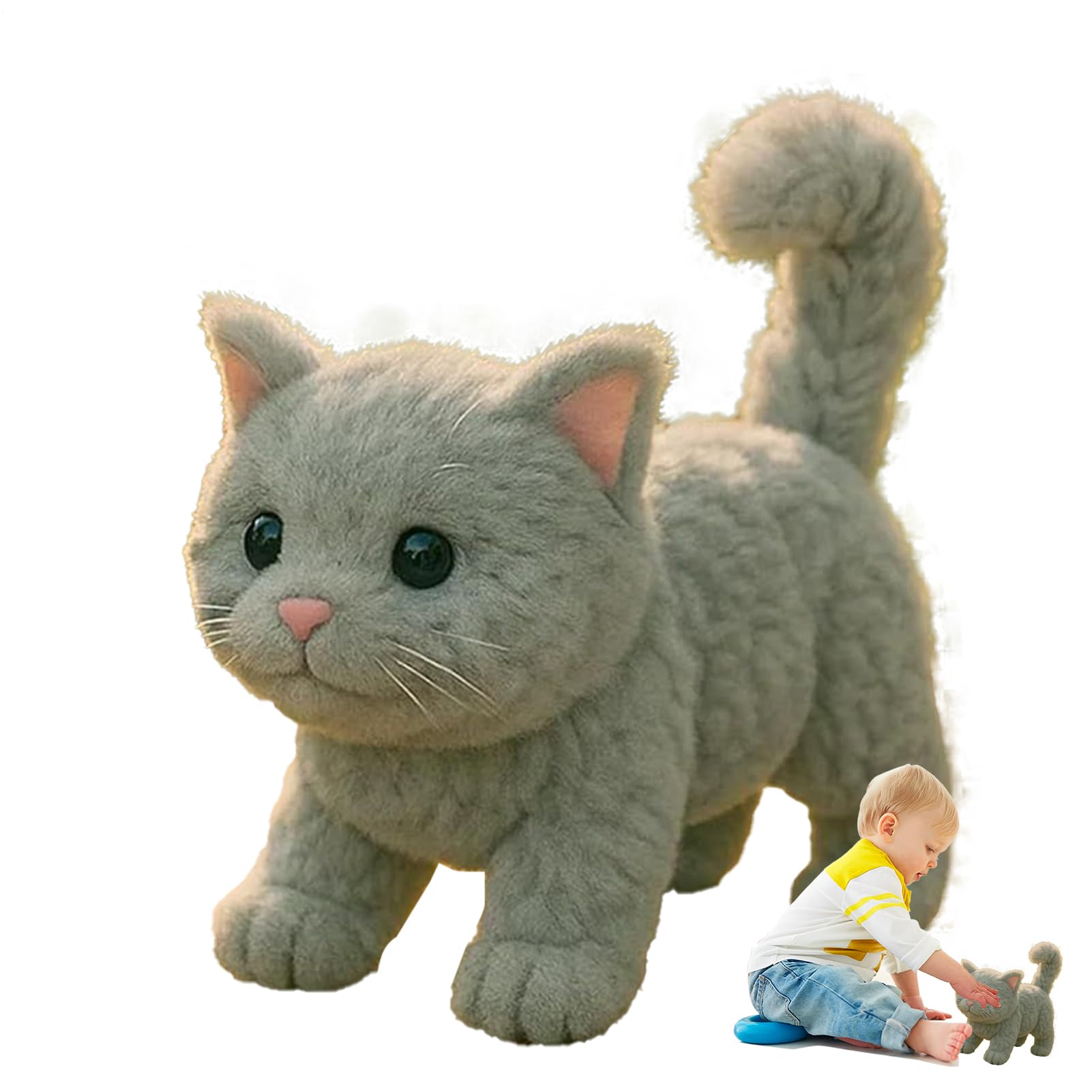 Cat Toys for Kids, Realistic Cat Stuffed Animal, Interactive Toys for Friends Girls Boys Son Daughter Family Home Offices Valentine's Day — image 1