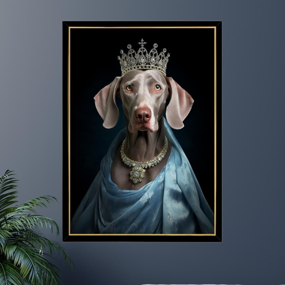 Weimaraner Royal Queen Jigsaw Puzzle 300/500/1000 Piece - Pet Royal Portrait Gift for Weimaraner Owner (500pc (38×52cm))